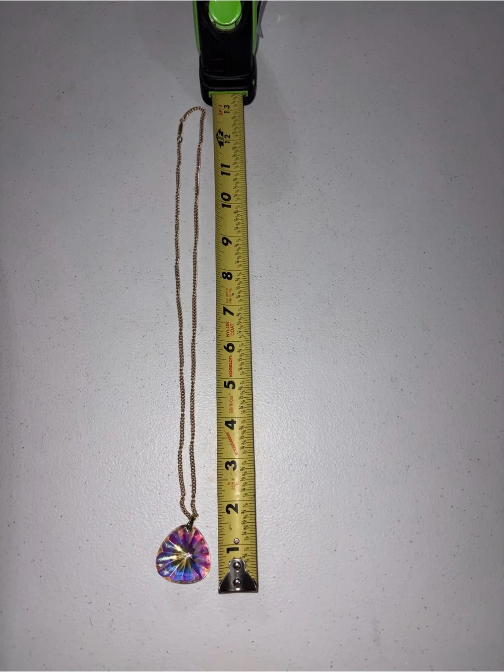 NIB Gold Chain Necklace with Iridescent Crystal Pendant